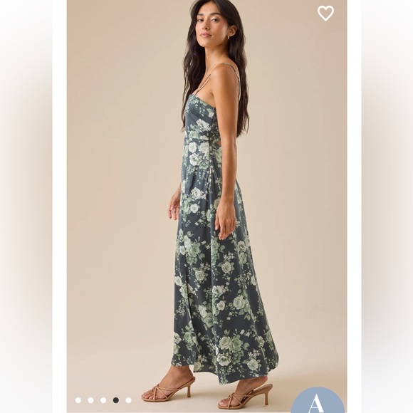 New with tags Altar’d State Reagan Floral Satin Midi Dress - Picture 4 of 5